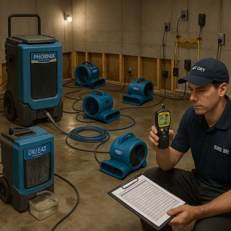 Structural Drying and Dehumidification process in Weldon Spring, MO